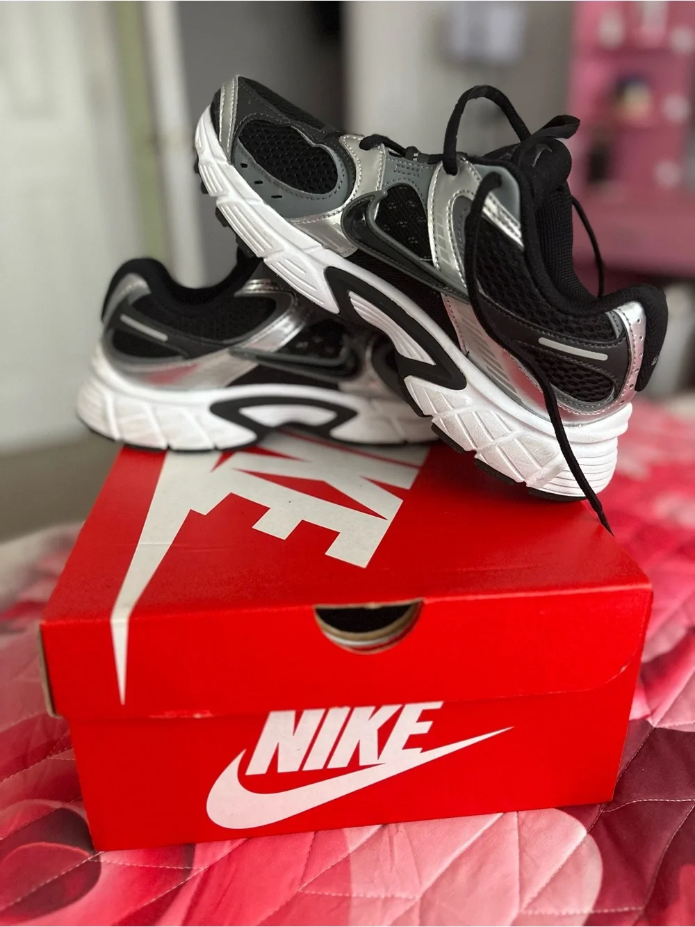 Nike Black and Silver Athletic Running Sneakers